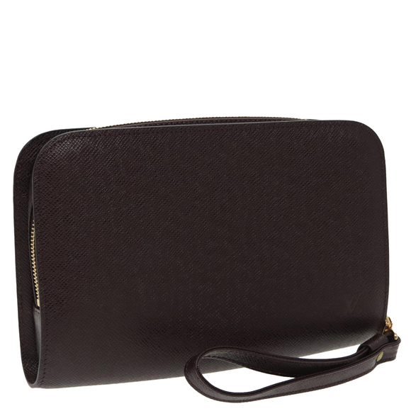 LOUIS VUITTON Taiga Baikal Clutch Bag Acajou M30186 LV Auth 98749 - Picture 1 of 16